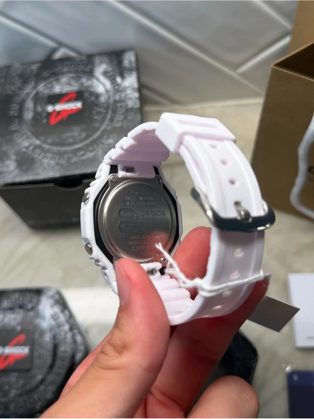 Casio G-Shock White and Light Blue Men's Watch with Box